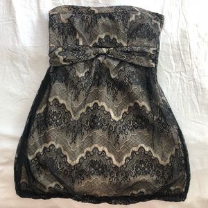 Kimchi Blue Black Lace/Nude Strapless Dress